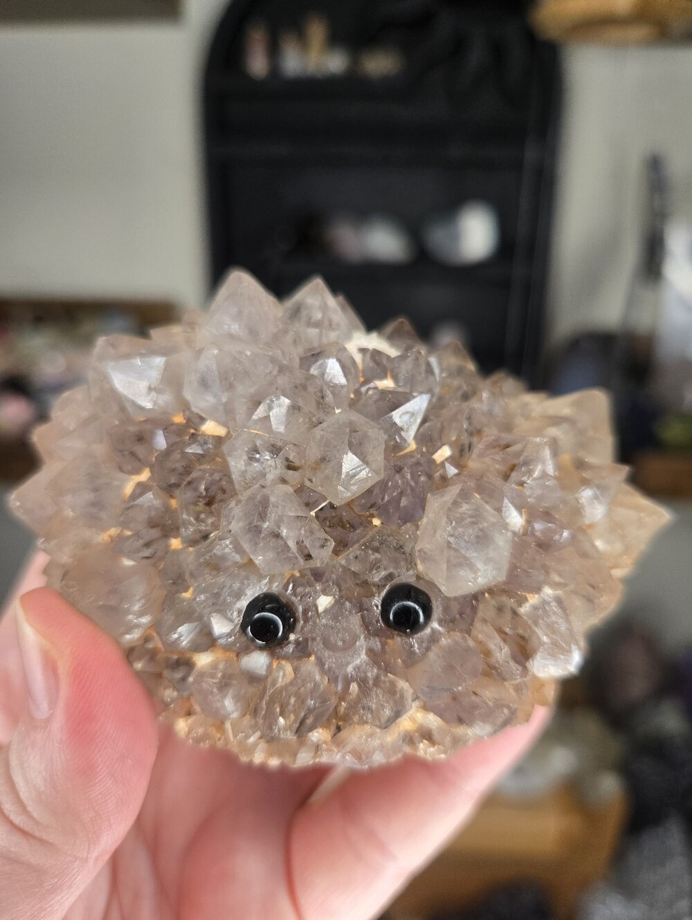 Light Amethyst W/ Rutile Freeform Crystal Hedgie Buddy